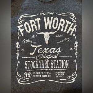 Unisex Fort Worth Stockyards Tshirt, Heather Gray, Sz M